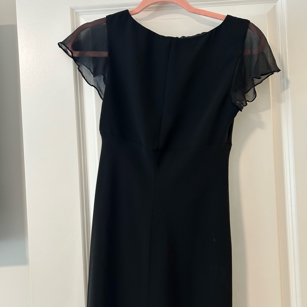 Vintage Silk flutter sleeve black gown - Picture 13 of 13